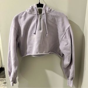 Tna Cozy Fleece Boyfriend Cropped 1/4 Zip Hoodie